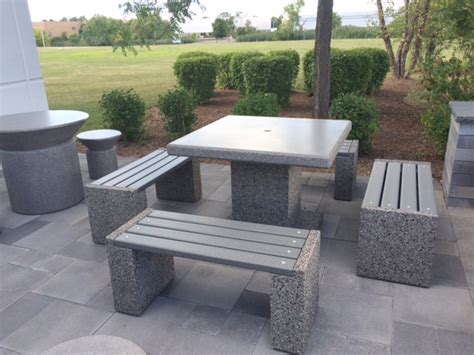 Concrete Table Sets For Outdoor Patio At Aircraft