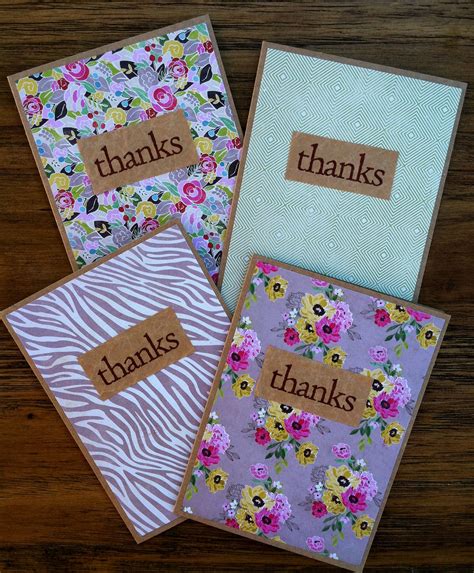 Thank You Cards Set Of 10 Handmade Thank You Cards Simple Cards