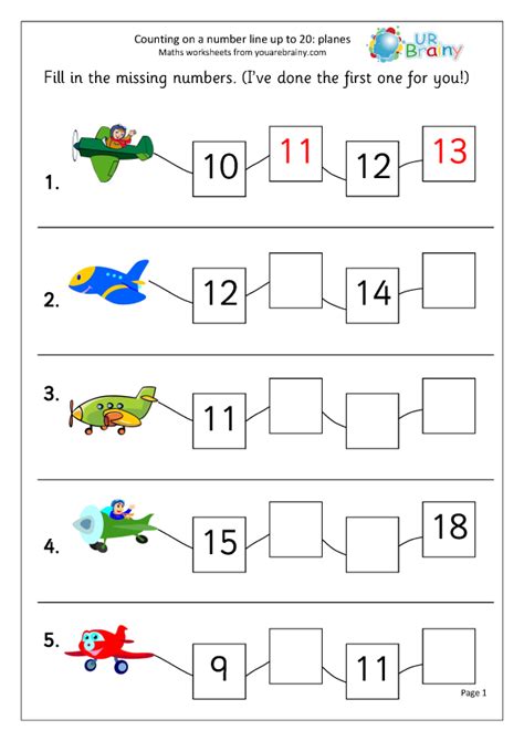 Missing Numbers Up To 20 Worksheets