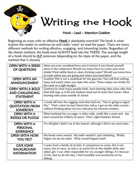 💋 How To Write A Good Hook Sentence For An Essay How To Use Hook