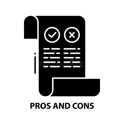 Pros And Cons Icon Black Vector Sign With Editable Strokes Concept