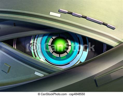 Stock Illustration Of Robot Eye Close Up On A Robotic Eye Digital