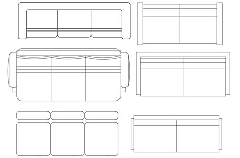 Sofa Cad Blocks In Autocad 2d Drawing Dwg File Cad File Cadbull