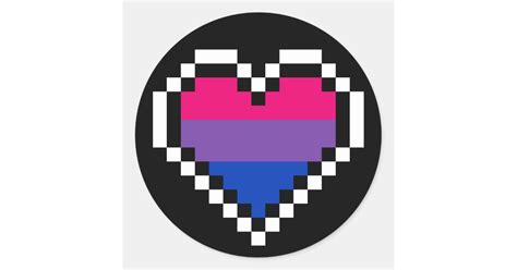 Lgbt Bisexual Pride Pixel Art Classic Round Sticker Zazzle