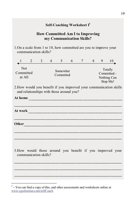 Communication Skills Worksheets Printable