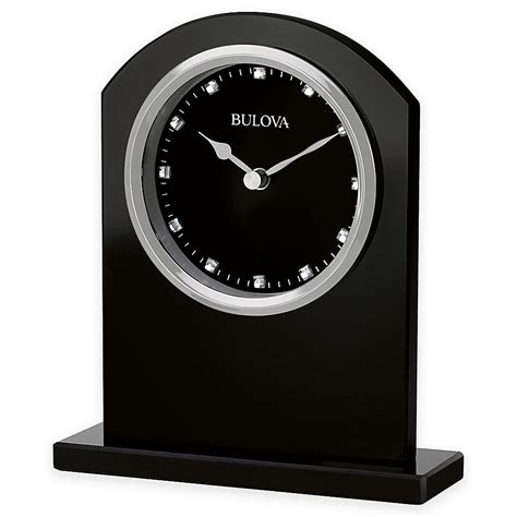 Bulova Ebony Crystal Table Clock Bed Bath And Beyond Desk Clock