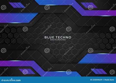 Minimal Blue Techno Background Illustration Abstract Geometric Shape