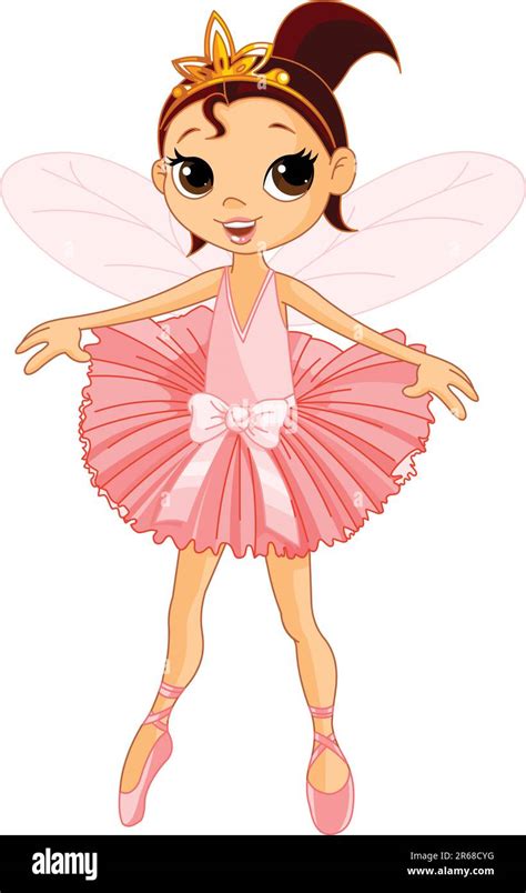 Vector Illustration Of Little Cute Dancing Fairy Ballerina Stock Vector