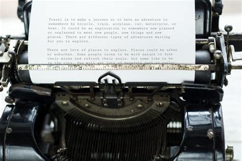 Free Stock Photo Of Typed Paper On An Antique Typewriter Download