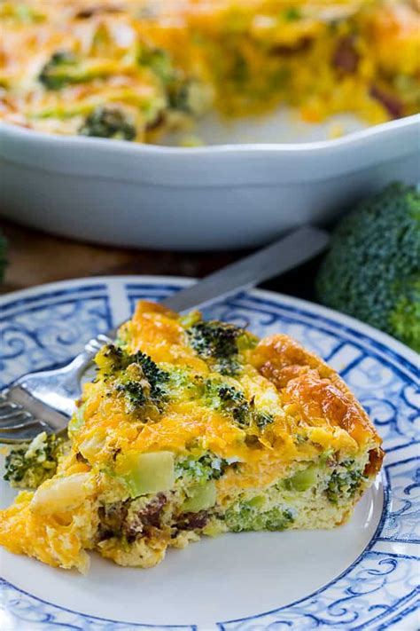 Crustless Broccoli Cheddar Quiche Low Carb Skinny Southern Recipes