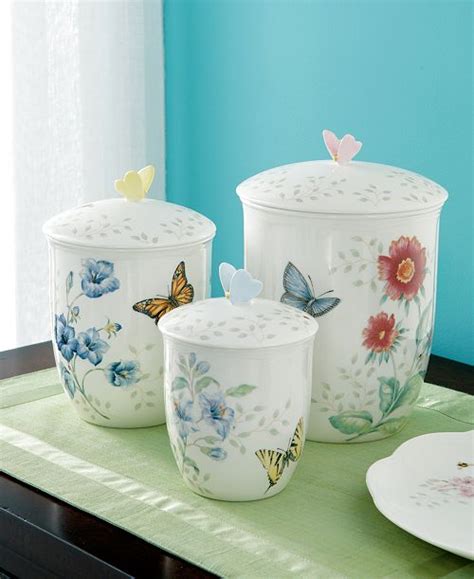 Butterfly Meadow Set3 Canisters Created For Macys E Gead Company