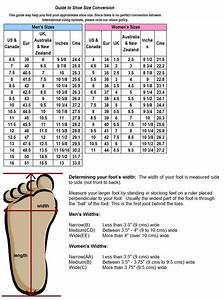 The Size Chart For Women 39 S Shoes With Measurements