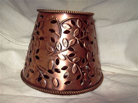 Home interiors, candle sconces and sconces. Home Interiors Candle Shade Topper faux copper Leaf ...