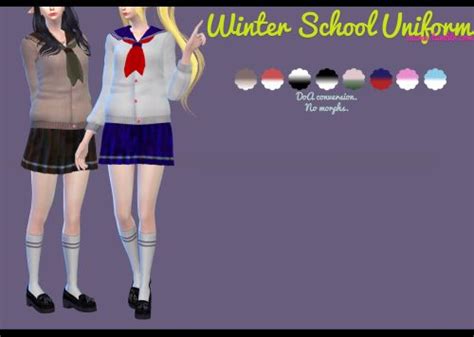 Zauma “ Ts4 Winter School Uniform • Doa Conversion By Me • No Morphs