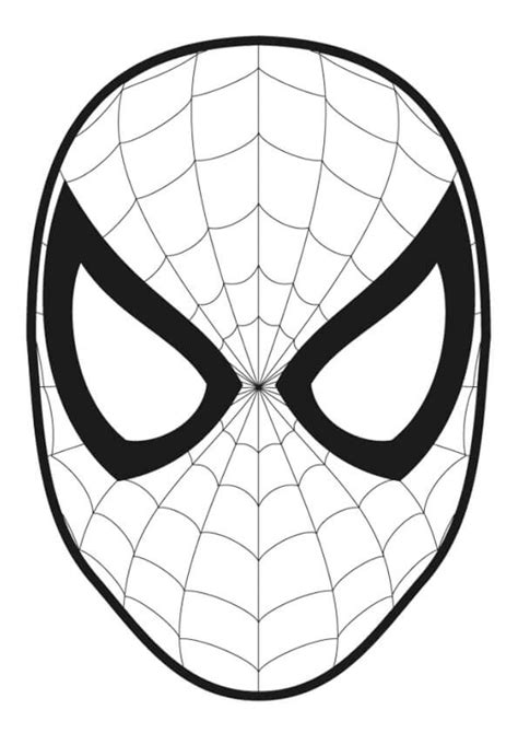 Máscara Básica De Hombre Araña Para Colorear Imprimir E Dibujar