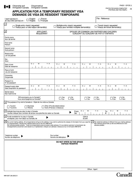 Canadian Visa Application Form Pdf Fill Out And Sign Printable Pdf
