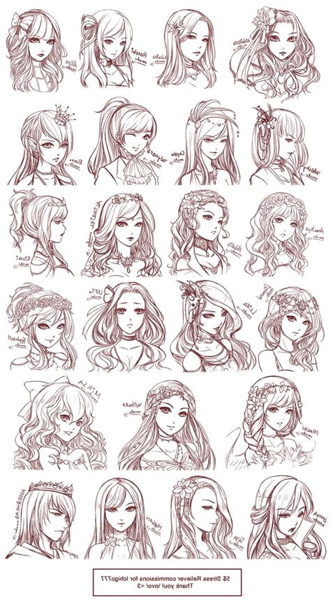 17 Character Hairstyle Drawing Haare Zeichnen Lange Haare Zeichnung