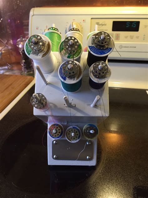 Repurposed Knife Block Holds 30 Spools Of Thread Thread Spools Diy