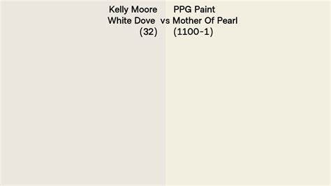 Kelly Moore White Dove 32 Vs Ppg Paint Mother Of Pearl 1100 1 Side