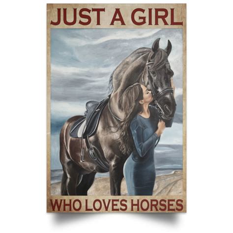 Hippie Poster Just A Girl Who Loves Horses Hobeats Wall Art T