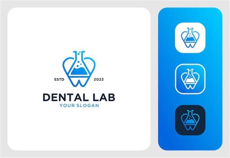 Premium Vector Dental Laboratory With Line Art Logo Design Inspiration