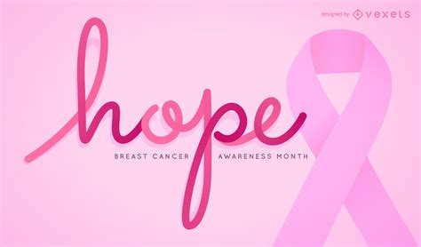 Hope Sign For Breast Cancer Awareness Month Vector Download