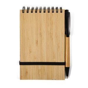 Printed Bamboo Cover Notebook Whiteboard Chalk Holder Self Ink