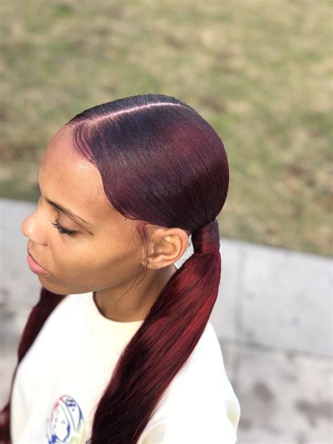 14 Breathtaking Black And Red Hairstyles With Ponytail