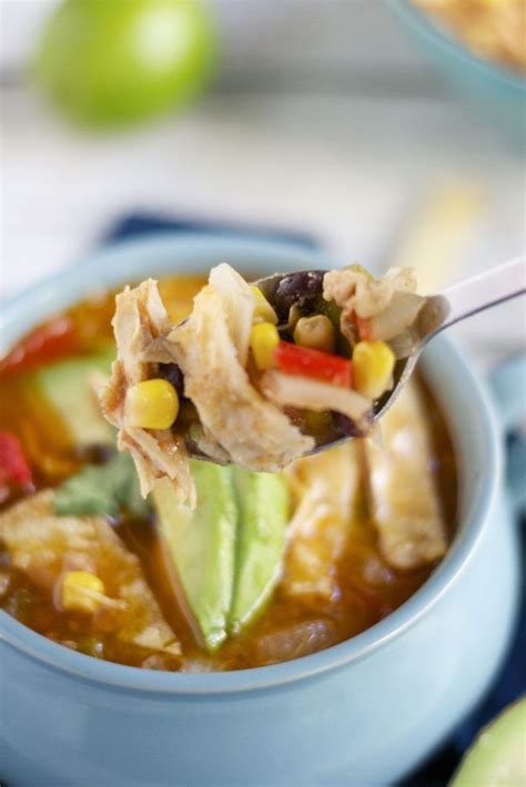 Chicken breast, black beans, frozen corn, salsa and chicken broth. Crock-Pot Chicken Tortilla Soup | Recipe | Chicken ...
