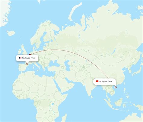 All Flight Routes From Toulouse To Qionghai Tls To Bar Flight Routes