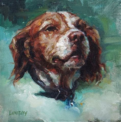 Custom Pet Portrait Dog Painting Oil On Canvas Pet Portrait By Heather