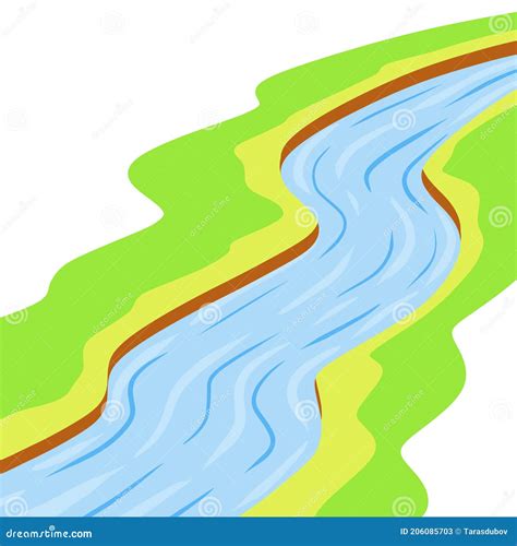 River Natural Landscape Blue Pond With Water Stock Vector