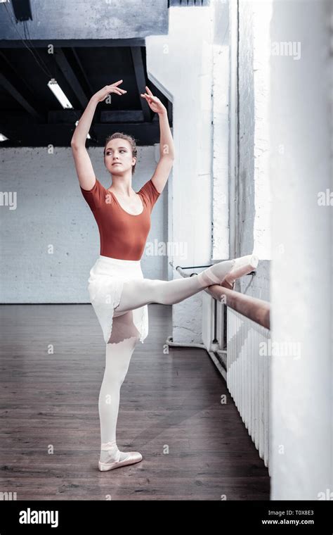 Beautiful Female Ballet Dancer Practicing Her Movements Stock Photo Alamy