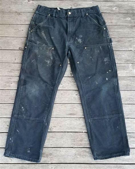 Men's carhartt pants & jeans. Vintage 34 x 28 Carhartt Black Double Front Knee Pants ...