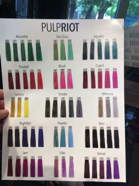 pulp riot color chart
