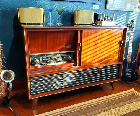 Vintage Mid Century Modern Stereo Console Bar Telefunken Etsy