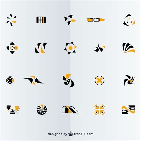 Free Vector Black And Yellow Polygonal Logos