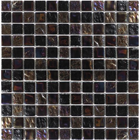 Blackstone 1 X 1 Mosaic Tile Tastreablackst1 Tesoro Glass Tile Aquablu Mosaics