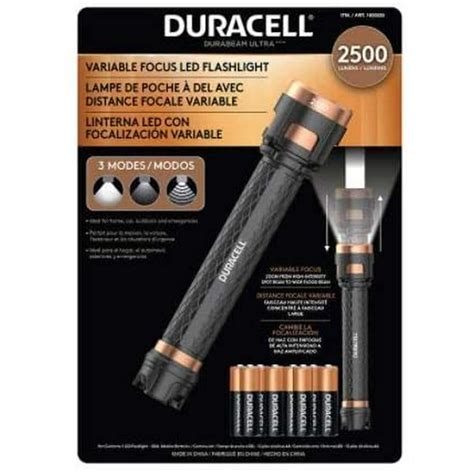 Duracell 2500 Lumens Variable Focus Led Flashlight Waa Batteries