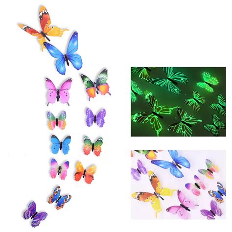 Luminous 3d Butterfly Stickers Aesthetic Room Decor
