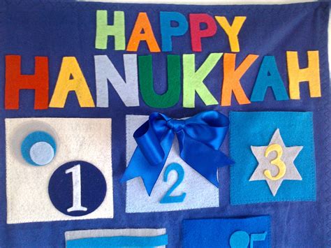 Hanukkah Countdown Calendar Whimsical Colorful Fabrics Fill