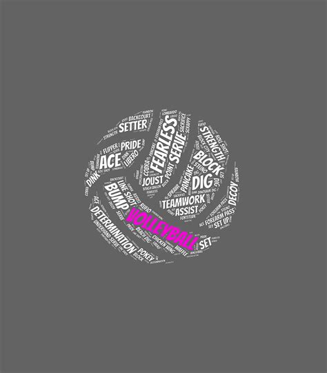 Volleyball For Girls And Women Pink Volleyball Words Digital Art By