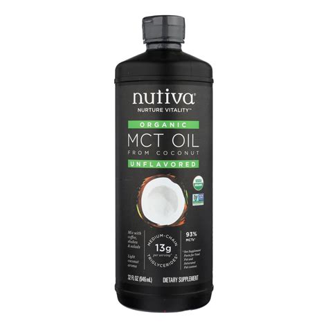 Nutiva Organic Mct Oil From Coconut Unflavored 32 Fl Oz Pack Of 4