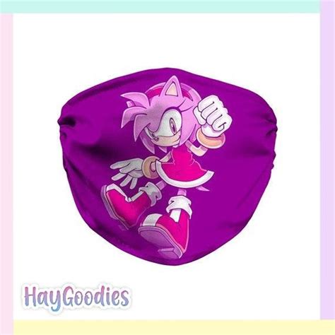 Amy Rose Custom Print Face Mask Covering Hedgehog Character Etsy