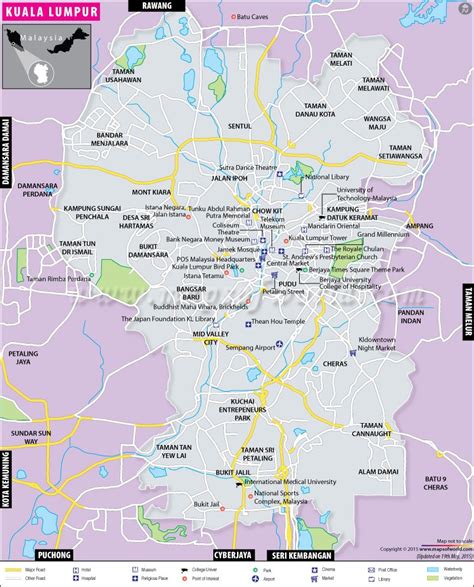 Kuala Lumpur Map Map Of Kuala Lumpur City Malaysia