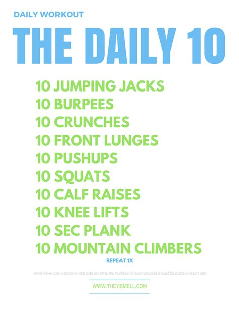 Daily Workout Routine Without Equipment The Daily 10 Daily Exercise
