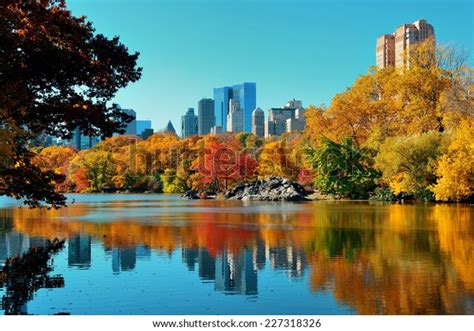 Central Park Autumn Buildings Reflection Midtown Stock Photo Edit Now