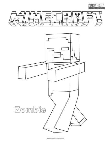 Minecraft Zombie Coloring Page Super Fun Coloring