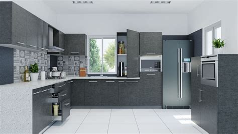 The gray kitchen cabinet are easy to clean and maintain their lustrous looks so that the kitchen sustains a welcoming and homely feel. Kitchen:Grey Modern Kitchen Cabinet White Ceramic Tile ...