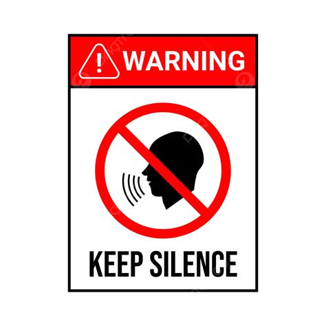 Warning Keep Silence Sign Vector Warning Keep Silence Sign Warning